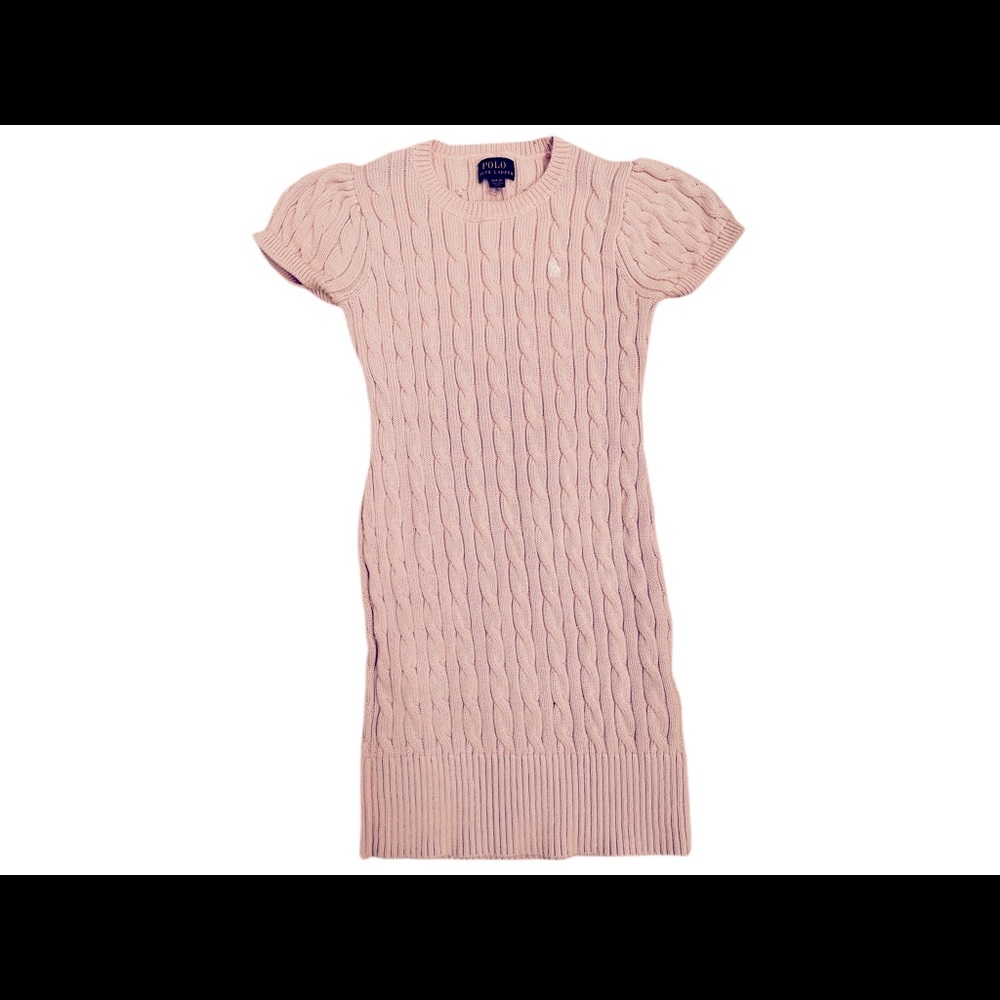 POLO Ralph Lauren pink cable knit sweater dress